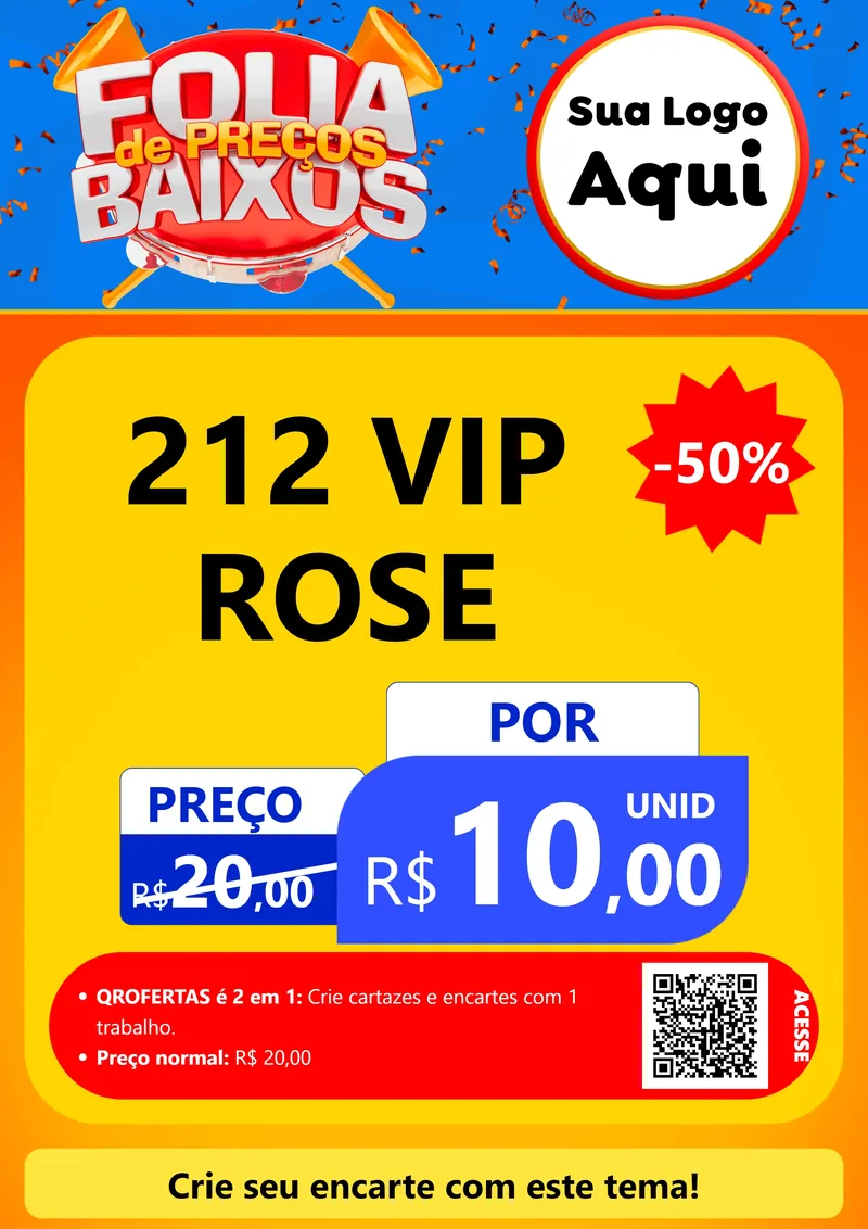 Modelo de Cartaz para Cartaz A4 Vertical com o tema Folia de Preços Baixos para Perfumes