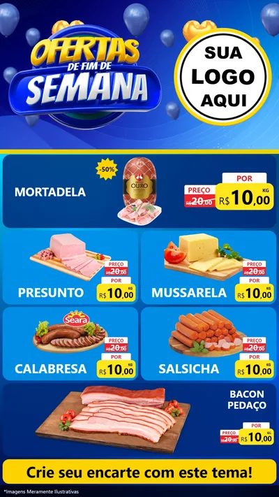 Modelo de TV para TV Vertical com o tema Ofertas de Fim de Semana para Frios e Laticínios