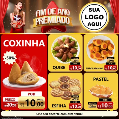 Modelo de Rede Social para Feed Facebook com o tema Fim de Ano Premiado para Salgadaria