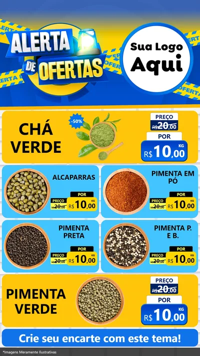 Modelo de TV para TV Vertical com o tema Alerta de Ofertas para Produtos Naturais