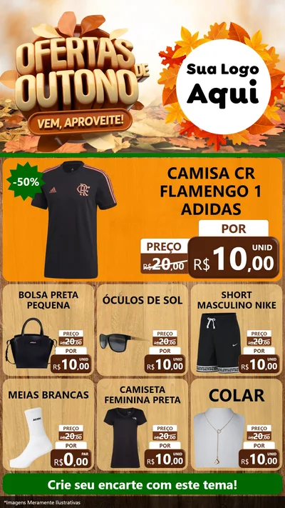 Modelo de Rede Social para Stories com o tema Ofertas de Outono - Vem, Aproveite! para Roupas e acessórios