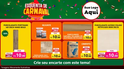 Modelo de TV para TV Horizontal com o tema Esquenta de Carnaval para Pisos e revestimentos