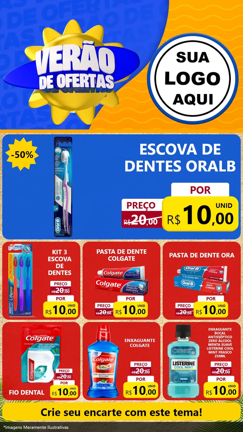 Modelo de Rede Social para Stories com o tema Verão de Ofertas para Higiene Pessoal