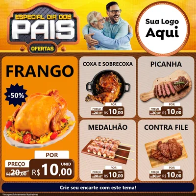 Modelo de Rede Social para Feed Facebook com o tema Especial Dia dos Pais para Assados