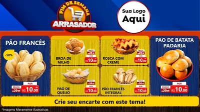 Modelo de TV para TV Horizontal com o tema Fim De Semana Arrasador para Padaria
