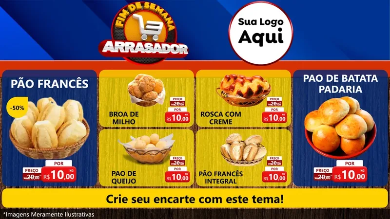 Modelo de TV para TV Horizontal com o tema Fim De Semana Arrasador para Padaria