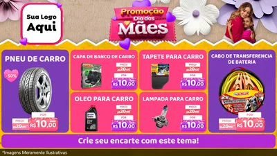 Modelo de TV para TV Horizontal com o tema Promoção Dia das Mães para Auto peças