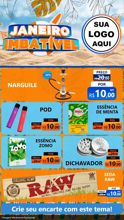 Modelo de TV para TV Vertical com o tema Janeiro Imbatível para Tabacaria