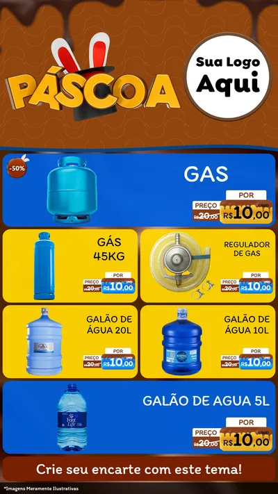 Modelo de TV para TV Vertical com o tema Páscoa para Água e gás