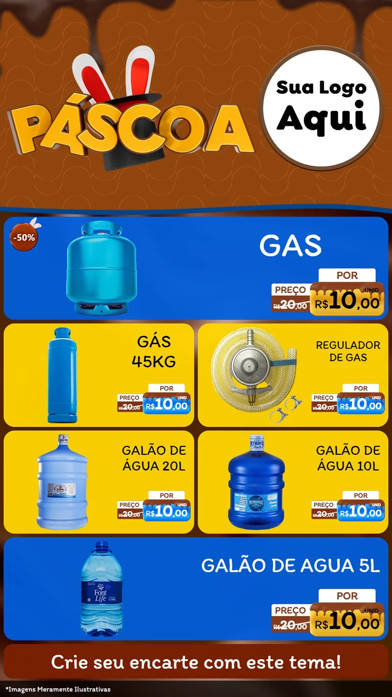 Modelo de TV para TV Vertical com o tema Páscoa para Água e gás