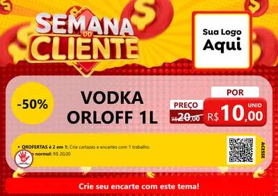 Modelo de Cartaz para Cartaz A4 Horizontal com o tema Semana do Cliente para Distribuidora de bebidas