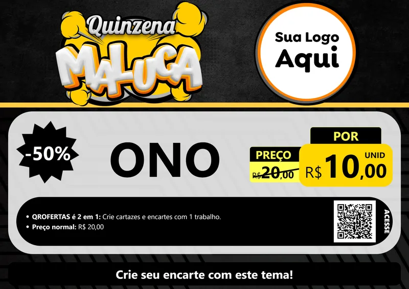 Modelo de Cartaz para Cartaz A4 Horizontal com o tema Quinzena Maluca para Óticas