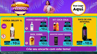 Modelo de TV para TV Horizontal com o tema Pré-Carnaval Premiado para Distribuidora de bebidas