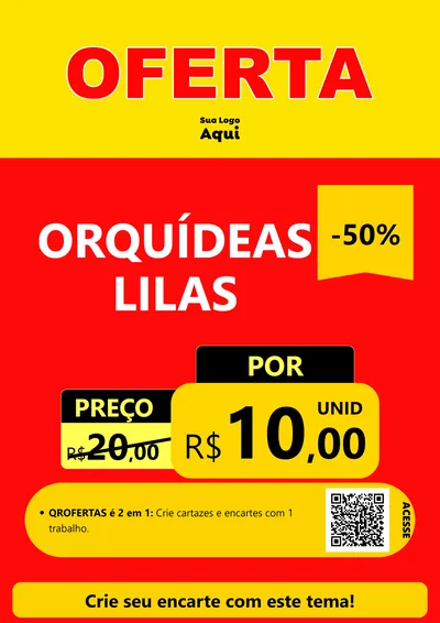 Modelo de Cartaz para Cartaz A4 Vertical com o tema OFERTA - Vermelho Cartaz para Floricultura e jardim
