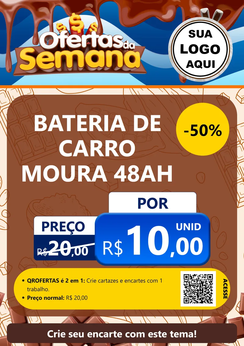 Modelo de Cartaz para Cartaz A4 Vertical com o tema Ofertas da Semana - Páscoa para Baterias Elétricas
