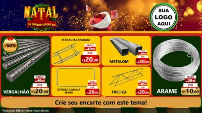 Modelo de TV para TV Horizontal com o tema Natal de Grandes Ofertas para Ferragens