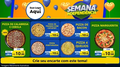 Modelo de TV para TV Horizontal com o tema Semana da Independência para Pizzaria