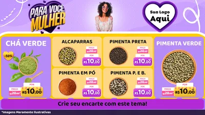 Modelo de TV para TV Horizontal com o tema Para Você, Mulher para Produtos Naturais