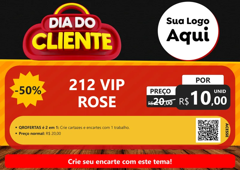 Modelo de Cartaz para Cartaz A4 Horizontal com o tema Dia do Cliente para Perfumes