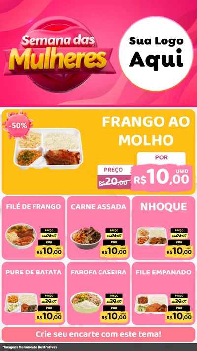 Modelo de Rede Social para Stories com o tema Semana das Mulheres para Restaurante
