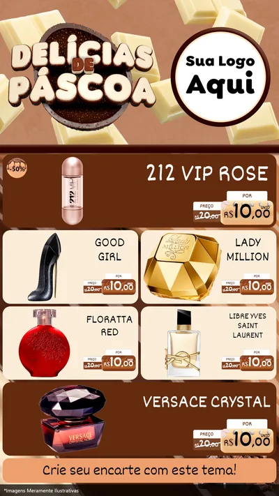 Modelo de TV para TV Vertical com o tema Delícias de Páscoa para Perfumes