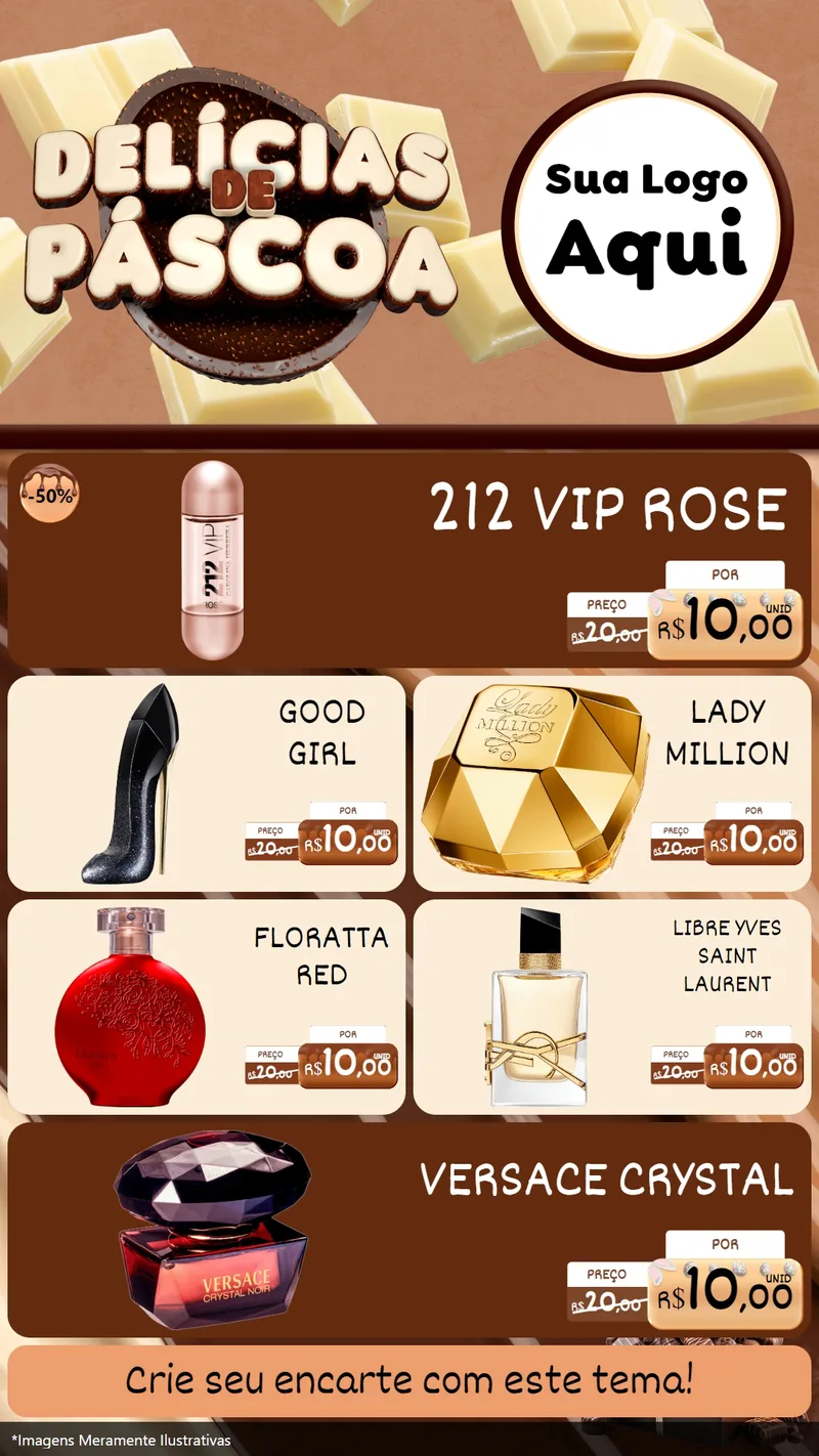 Modelo de TV para TV Vertical com o tema Delícias de Páscoa para Perfumes