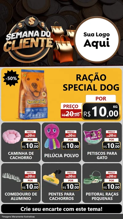 Modelo de Rede Social para Stories com o tema Semana do Cliente para Pet Shop