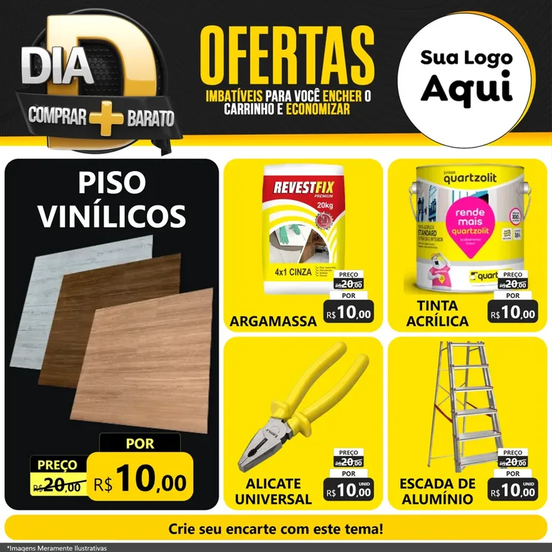 Modelo de Rede Social para Feed Facebook com o tema Dia D Mais Economia para Material para Construção
