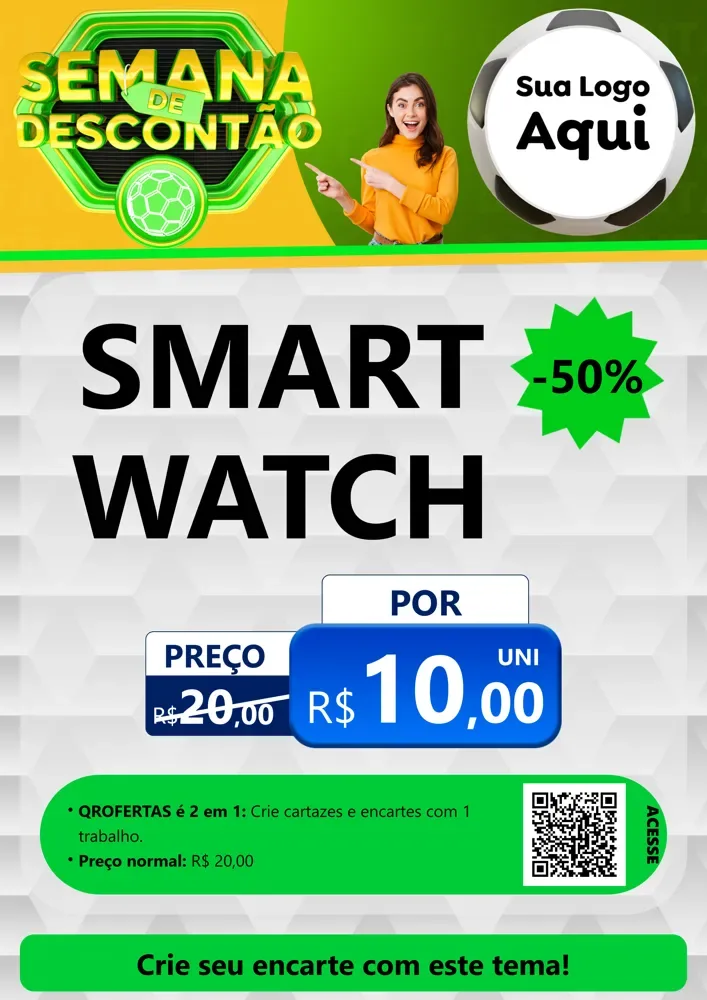 Modelo de Cartaz para Cartaz A4 Vertical com o tema Semana de Descontão - Copa para Informática