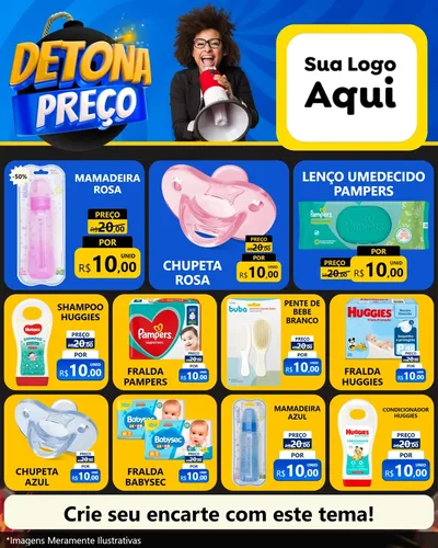 Modelo de Rede Social para Feed Instagram com o tema Detona Preços para Bebês