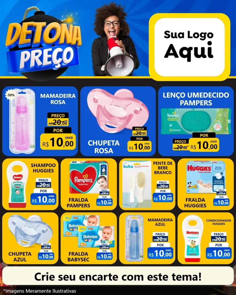 Modelo de Rede Social para Feed Instagram com o tema Detona Preços para Bebês