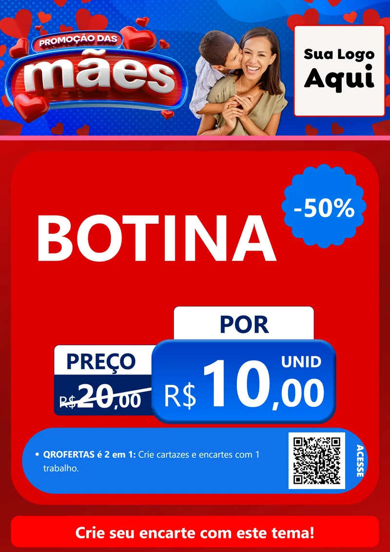 Modelo de Cartaz para Cartaz A4 Vertical com o tema Promoção das Mães para Agropecuária
