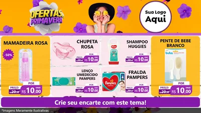 Modelo de TV para TV Horizontal com o tema Ofertas Da Primavera para Bebês