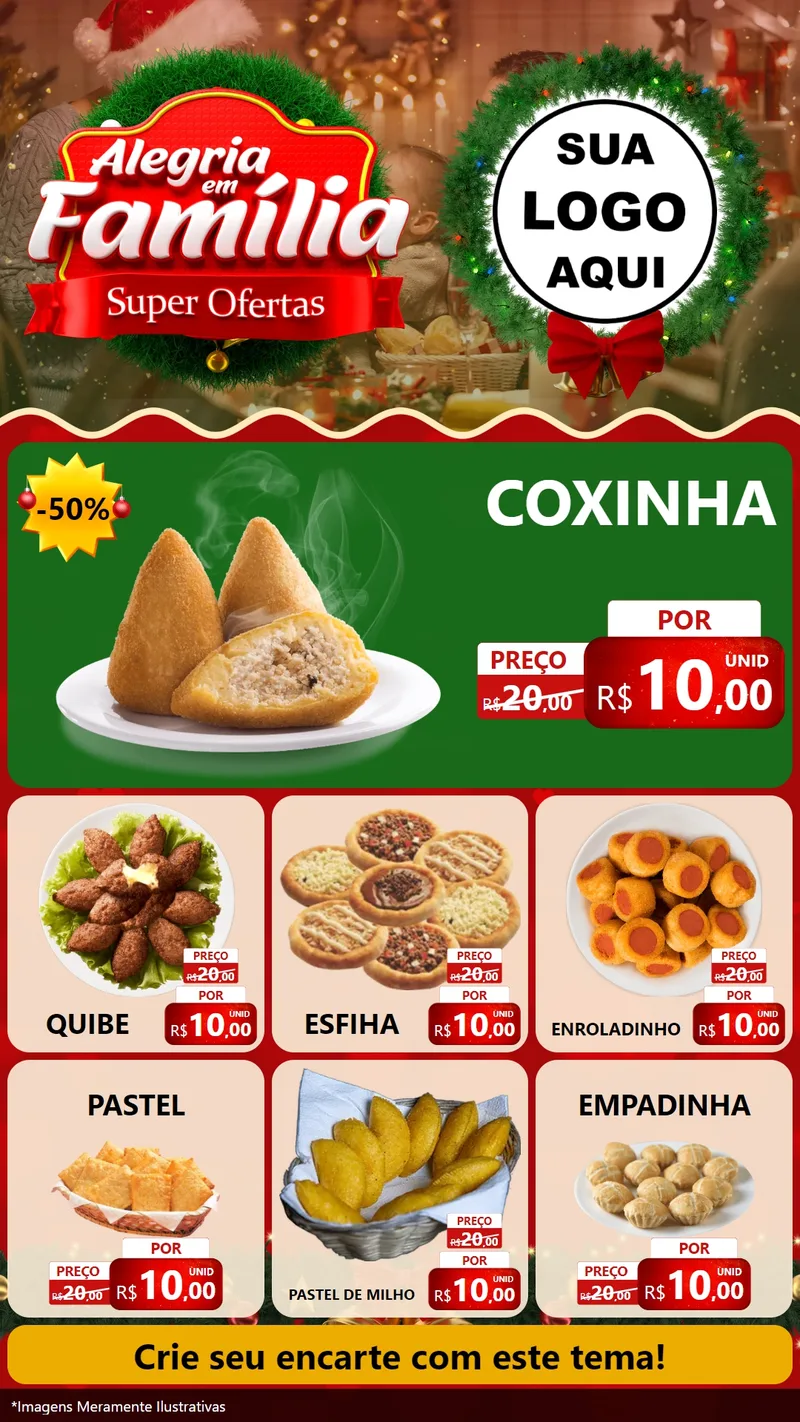 Modelo de Rede Social para Stories com o tema Alegria Em Família - Super Ofertas para Salgadaria
