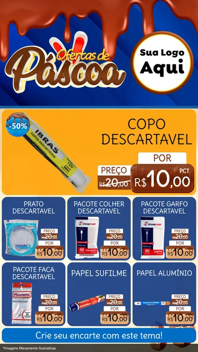 Modelo de Rede Social para Stories com o tema Ofertas de Páscoa para Embalagens