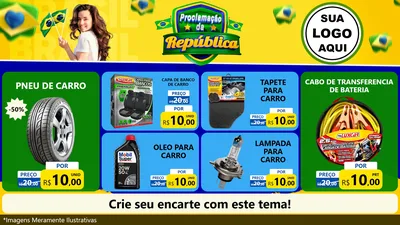 Modelo de TV para TV Horizontal com o tema Proclamação da República para Auto peças