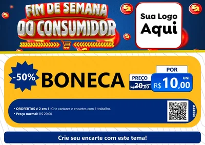 Modelo de Cartaz para Cartaz A4 Horizontal com o tema Fim de Semana do Consumidor para Brinquedos