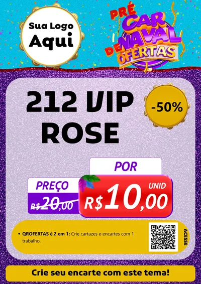 Modelo de Cartaz para Cartaz A4 Vertical com o tema Pré Carnaval de Ofertas para Perfumes