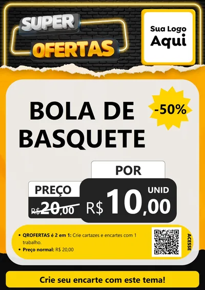 Modelo de Cartaz para Cartaz A4 Vertical com o tema Super Ofertas para Artigos Esportivos