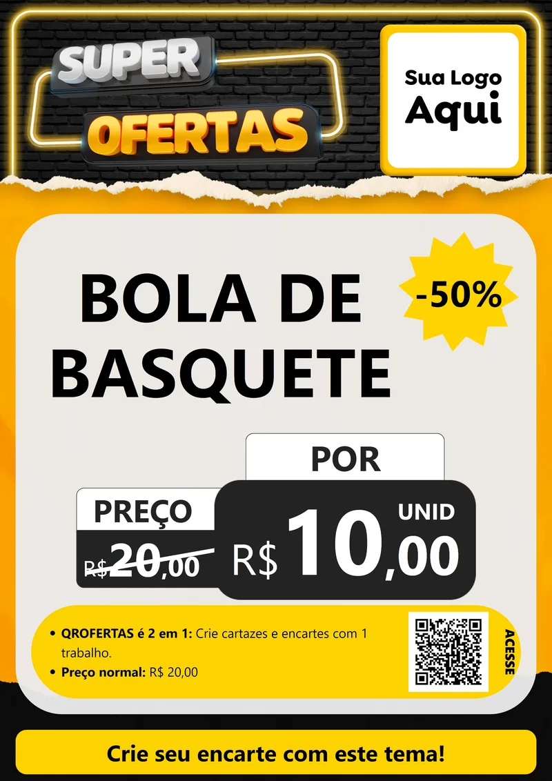 Modelo de Cartaz para Cartaz A4 Vertical com o tema Super Ofertas para Artigos Esportivos