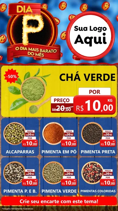 Modelo de Rede Social para Stories com o tema Dia P - O Dia Mais Barato Do Mês para Produtos Naturais