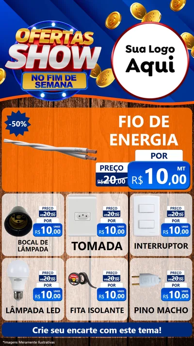 Modelo de Rede Social para Stories com o tema Ofertas Show No Fim De Semana para Materiais Elétricos