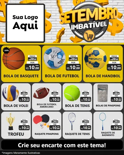 Modelo de Rede Social para Feed Instagram com o tema Setembro Imbatível para Artigos Esportivos