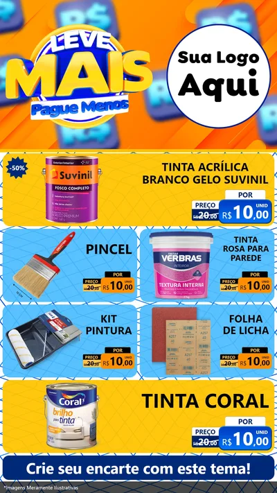 Modelo de TV para TV Vertical com o tema Leve Mais, Pague Menos para Tintas e Ferramentas