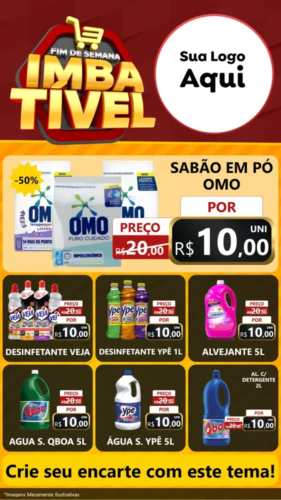 Modelo de Rede Social para Stories com o tema Fim de Semana Imbatível para Produtos de Limpeza