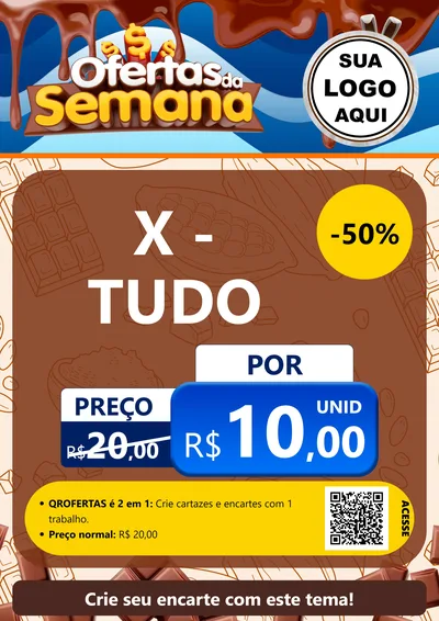 Modelo de Cartaz para Cartaz A4 Vertical com o tema Ofertas da Semana - Páscoa para Hamburgueria