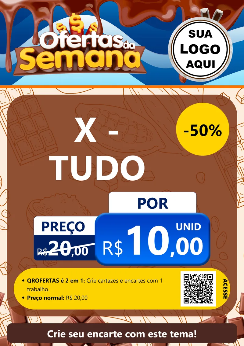 Modelo de Cartaz para Cartaz A4 Vertical com o tema Ofertas da Semana - Páscoa para Hamburgueria