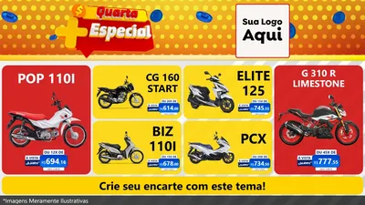 Modelo de TV para TV Horizontal com o tema Quarta Mais Especial para Concessionaria de Motos
