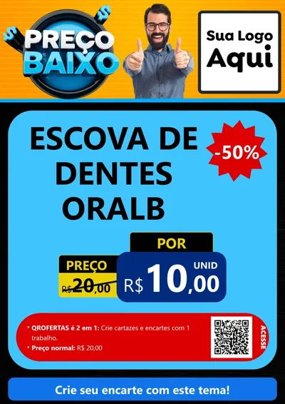 Modelo de Cartaz para Cartaz A4 Vertical com o tema Preço Baixo para Higiene Pessoal