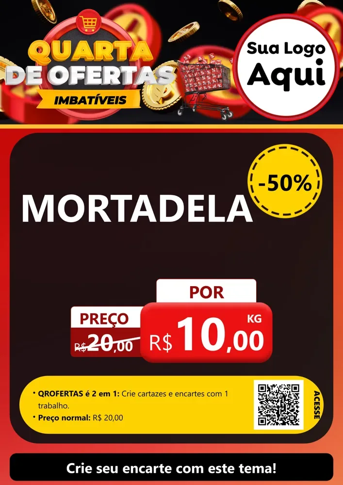 Modelo de Cartaz para Cartaz A4 Vertical com o tema Quarta de Ofertas Imbatíveis para Frios e Laticínios